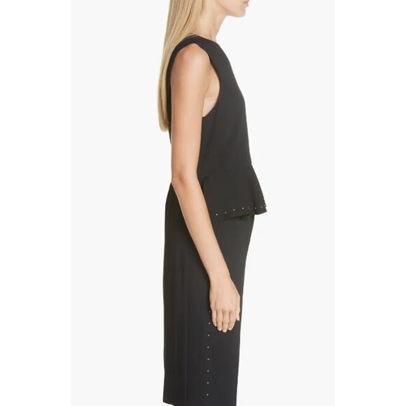 SEE BY CHLOE Women's Top Size 34 US 2 Black V-Neck Studded Peplum High/Low - Picture 4 of 13